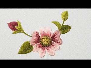 Beautiful simple flower embroidery pattern, used for embroidery on shirts, hats, jeans