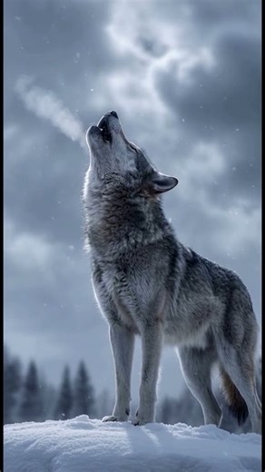 This Wolf Howl Gave Me Chills 🐺🌙❄️ #wolf #chills