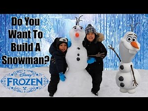 Building a REAL GIANT OLAF with SNOW | Do You Want To Build A Snowman? | Lucas & Ryan | LRH & Toyz