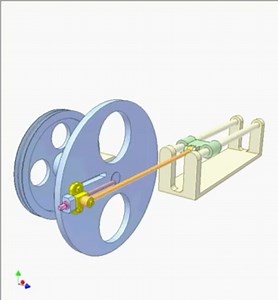 CAD.gif | Engineering & Tech | Mechanism for adjusting crank radius. Output: green slider linearly reciprocating. The video shows the changing stroke length of the green... | Instagram