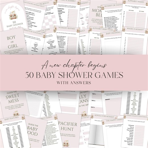 A New Chapter Begins Baby Shower Games Bundle Editable book themed Baby Shower Activity Set Storybook baby Shower Baby first book club Games - Etsy Canada