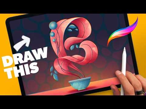 Floral Letter Art in Procreate 🌸 Complete Step-by-Step Tutorial