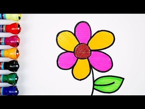 Learn Drawing & Coloring A Flower for Kids + More Fun Videos