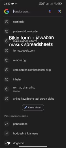 Gambang banget kan, bikin form terus jawabannya bisa masuk spreadsheets. kita bisa lihat jawabannya di sps itu. selamat mencoba, semoga membantu dan bermanfaat yah. #spreadsheets #tutorial #viral #form #mudah