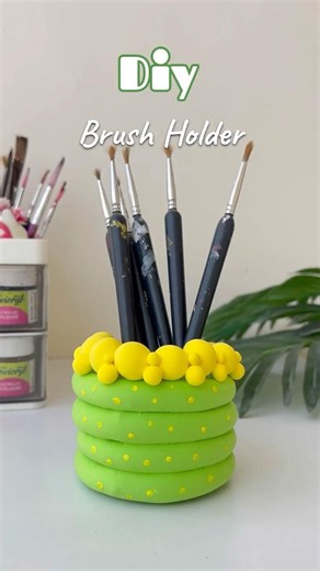 Brush Holder #shorts #viralvideo #viralshort #diy #craft #handmade #brushholder #homedecor #clayart