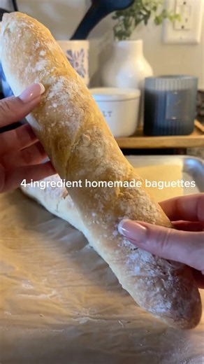 Easy 4-Ingredient Baguette Recipe 🥖 | Homemade French Bread