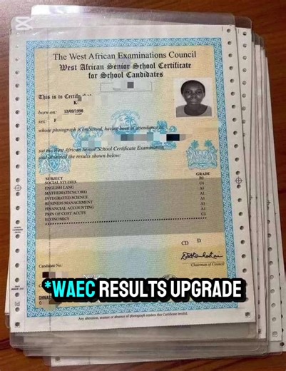 *WAEC Results Upgrade Services* We provide solutions for various results-related issues: - Pending results - Withheld results - Canceled results - Unsatisfied grades - Errors in personal details - Missing subjects - Failed results - Blocked results retrieval and upgrading - Lost certificates retrieval and creation - Lost index number retrieval and creation - International application support - Degree certificates for international studies - Diploma/HND certificates for abroad opportunities - BEC