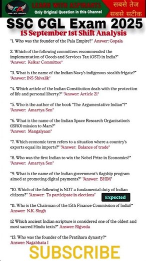 SSC CGL EXAM ANALYSIS 2025 | SSC CGL Question Paper 2025 |15 Sept 1st SHIFT |SSC CGL Paper Solution