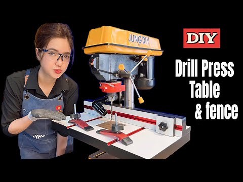 I Make A Simple Drill Press Table And Fence With Dust Collection | DIY Drill Press Table