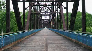 The 'Chain of Rocks Bridge' spanning across wetlands between the states of Missouri and Illinois on Route 66.