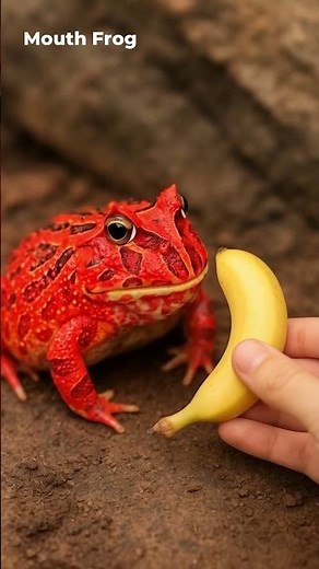 Cut Frog Eats Banana #frog #froglife