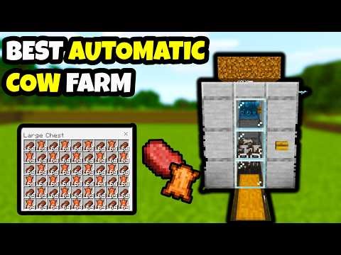 Best COW FARM TUTORIAL For Minecraft Bedrock 1.21!