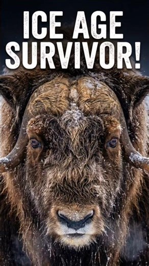 The Animal That Survived the Ice Age 🧊 (Still Alive Today)#muskox#animalfacts#wildlife#iceage