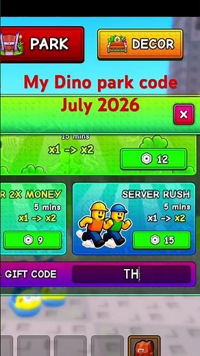 My Dino park codes July 2026#shorts#short#youtube#youtubeshorts#gaming#roblox#