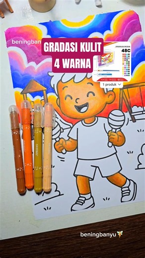 Gradasi Muka 4 warna #mewarnai #belajarmewarnai #coloring #art #tutorialmewarnai