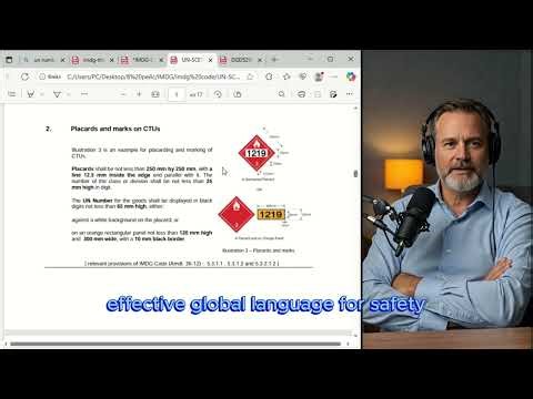 UN number, IMDG code for mates of container vessel.