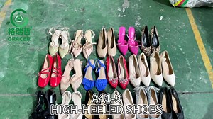 Fashion Stock Mix Stock Factory Price Fashion Used Women Ladies High-Heel Shoes Stock