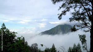 Beautiful view when climbing the Ijen volcano. Java Island, Indonesia