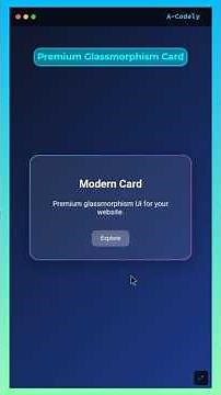 Premium Glassmorphism Card UI with HTML & CSS 💎✨