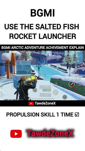 BGMI Salted Fish Rocket Launcher Skill 1 Time 🔥 | Fast Mission Complete ⚡#bgmi #shorts
