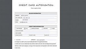 Credit Card Authorization Form. PDF Filable & Printable . Credit Card Billing. Accounts Receiveable. - Etsy