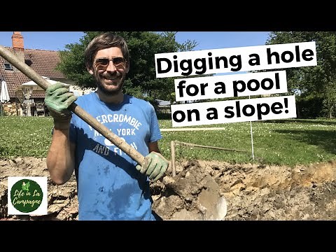 Digging a hole for a pool on a slope (Part 1 of installing an above ground pool with deck area)