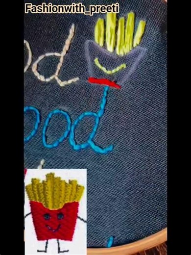 embroidery design french fries cup#subscribe #fashion #fashionwith_preeti ##viral #shorts