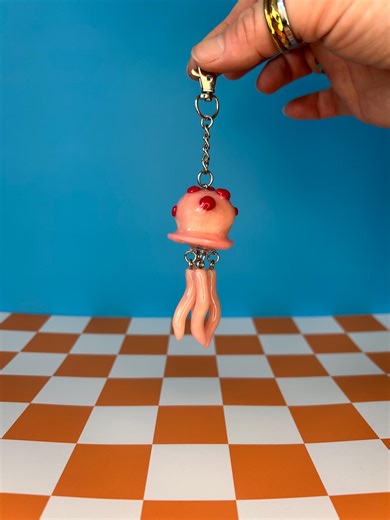 Handmade Jellyfish Keychain - Etsy