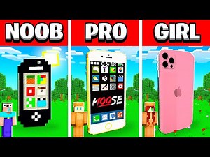 NOOB vs PRO vs GIRL FRIEND Real Life IPHONE House Build Battle in Minecraft! (Building Challenge)