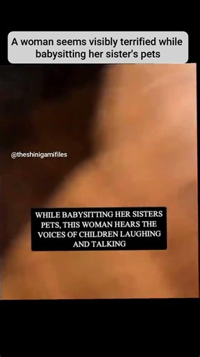 This paranormal video features a woman who is visibly terrified while babysitting her sister's pets.