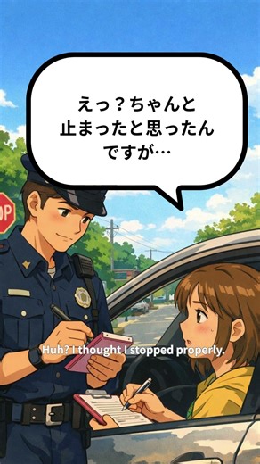 Caught at a Stop Sign in Japan | Real Japanese Traffic Conversation
