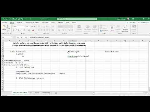 Cómo calcular Horas Extras y Descuento de IGSS