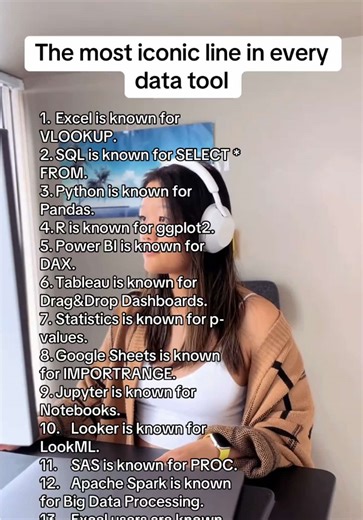 Every data tool has that ONE thing it’s famous for 👀 • Excel → VLOOKUP • SQL → SELECT * FROM • Python → Pandas • R → ggplot2 • Power BI → DAX • Tableau → Drag & Drop Dashboards • Spark → Big Data If you recognize most of these… you’re deeper in the data world than you think 📊 Whether you’re starting with Excel or leveling up to Python and BI tools, mastering the fundamentals is what separates beginners from real analysts. Follow Coursera for more data, tech, and career breakdowns that actually