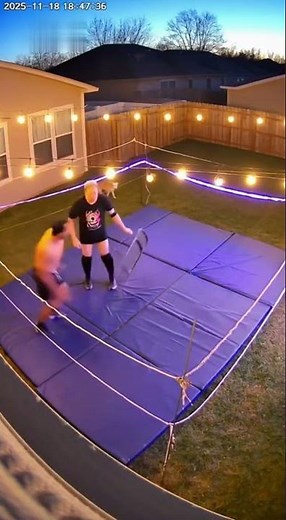 Backyard WWE Match Gets Out of Control | Caught on Camera #wwe #funny #shorts