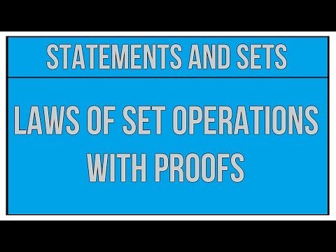 Laws Of Set Operations With Proofs - Statements And Sets / Maths Algebra