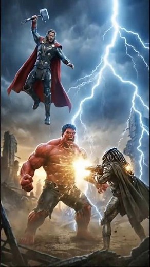 Thor vs Red Hulk vs Predator 🔥 Epic Battle!