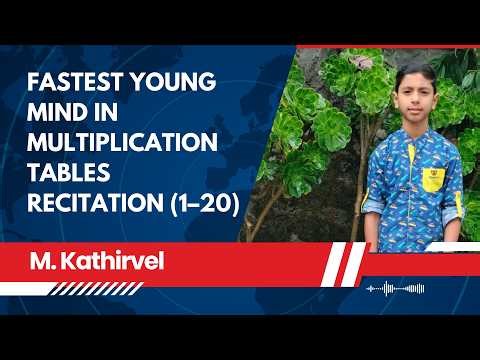 Fastest Young Mind in Multiplication Tables Recitation (1–20) | 9-Year-Old M. Kathirvel