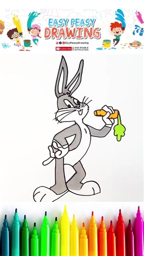 Hop into drawing with me! 🐰✏️ Learn how to sketch Bugs Bunny in just a few easy steps! Don’t forget to share your creations! #BugsBunny #DrawingTutorial #LooneyToons #ArtChallenge #CartoonDrawing