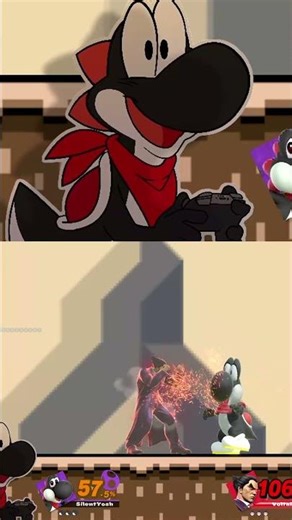 Lag so bad I can block him mid command grab #yoshi #ssbu #funny #clips