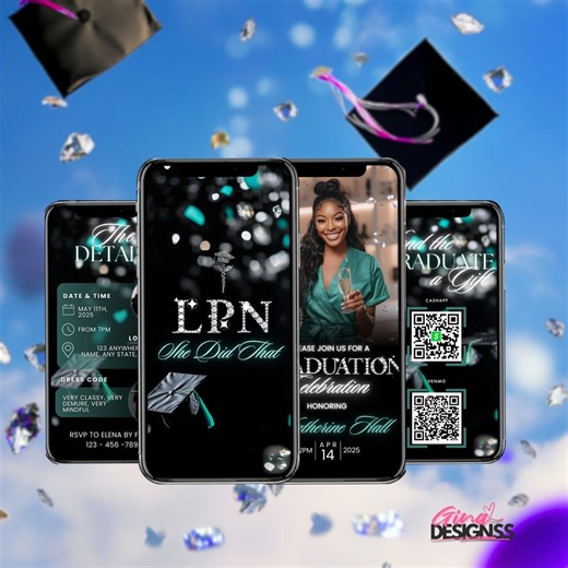 Nurse Graduation Invitation Template 2026 | Nursing Graduation Party Invite | LPN Grad Invitation | Canva Template Green - Etsy