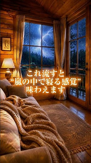 [環境音/ASMR] 夜のコテージで聞く大雨と雷【黒画面・8時間】雨/雷/集中/リラックス/睡眠導入/安眠