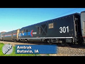 Amtrak "Day 1" ALC-42 Locomotive 301 Trailing on California Zephyr, west of Batavia, IA 7/12/22