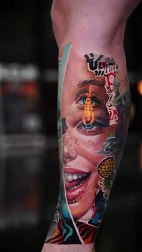 “Abstract Realism Tattoo with Vibrant Colors | Inkworks Tattoo Tampa”