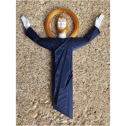 Notre Dame Fan Gift - Touchdown Jesus 3D Print - Blue Gold White - Fighting Irish Decor for Dad Fan Alumni - Etsy