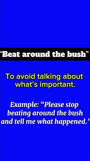 Beat Around the Bush | Learn This Common English Idiom