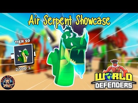 AIR SERPENT SHOWCASE SEASON PASS TIER 50!!! World Defenders Roblox
