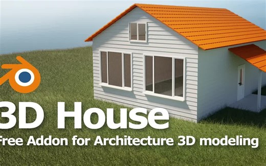 iBlender中文版插件 使用内置免费插件 Archimesh 建模房子 3D 建筑建模工具 Blender插件 Archimesh 教程