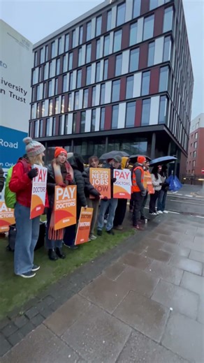 Resident doctors in England strike at Manchester Royal Infirmary