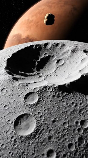 Phobos (Irregular Moon) Depict the battered, potato-shaped moon of Mars, Phobos, with its distinctive grooves and cratered surface. #Phobos #MarsMoon #IrregularShape #CrateredSurface #AstroGeology | Tenacity Perspectives