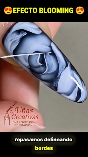 Efecto blooming 😍😮 #uñasbonitas #tutorialdeuñas #uñasacrilicas #uñas | Uñas Creativas Emprende con Inspiración